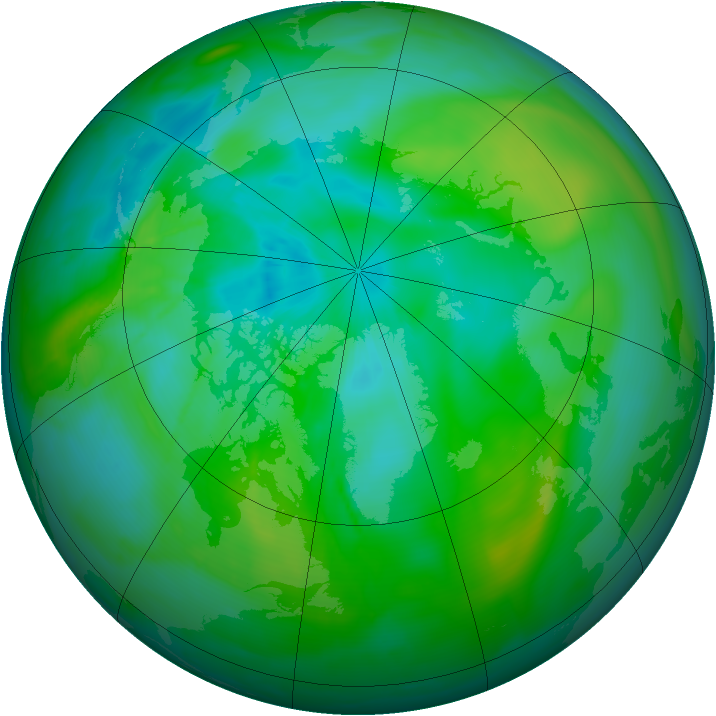 Arctic ozone map for 29 August 2015